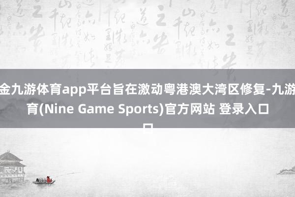 现金九游体育app平台旨在激动粤港澳大湾区修复-九游体育(Nine Game Sports)官方网站 登录入口