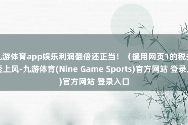 九游体育app娱乐利润翻倍还正当！（援用网页1的税务穿透上风-九游体育(Nine Game Sports)官方网站 登录入口