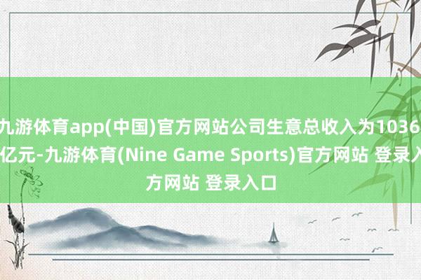 九游体育app(中国)官方网站公司生意总收入为1036.91亿元-九游体育(Nine Game Sports)官方网站 登录入口