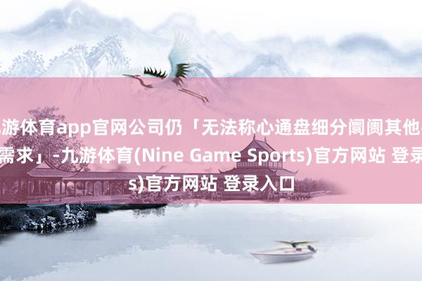 九游体育app官网公司仍「无法称心通盘细分阛阓其他客户的需求」-九游体育(Nine Game Sports)官方网站 登录入口